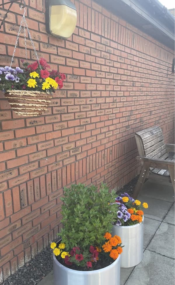 Flower Pots at Front of Care Home