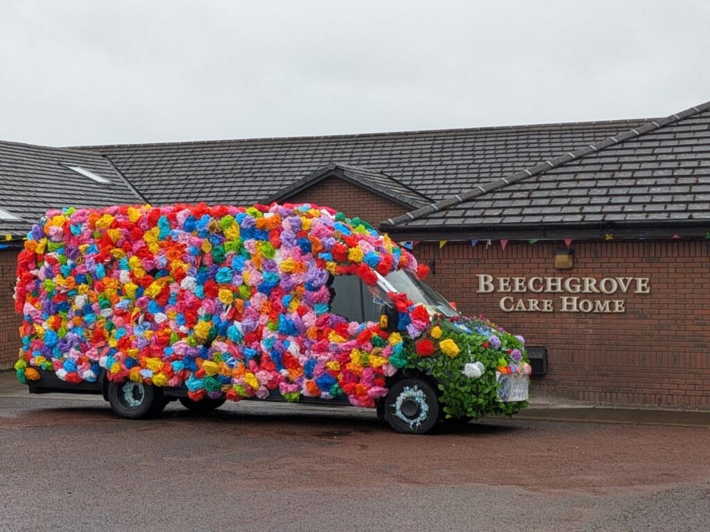 beechgrove minibus decorated with colourful flowers