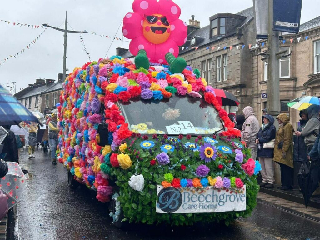 beechgrove minibus decorated with colourful flowers